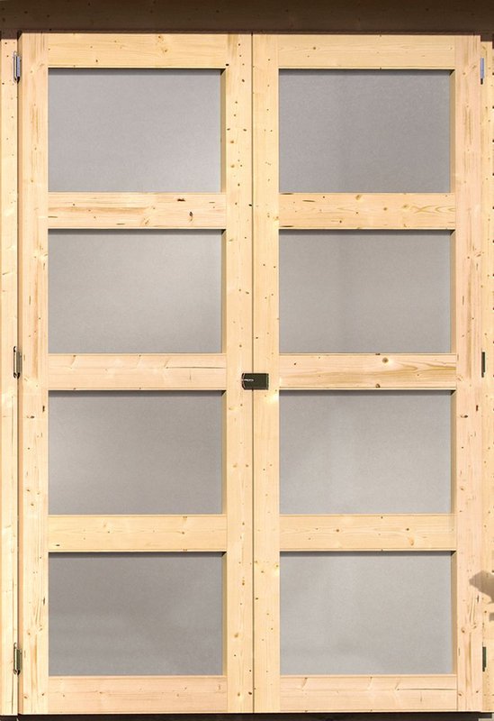 Mittelwandhaus Mühlentrup 2 - 404x272 cm, 19 mm Holz naturbelassen, Karibu