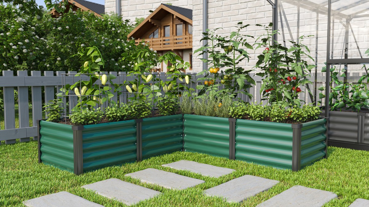 Vitavia Hochbeet Linus In&Out 401 M, Zincalume seegras/schwarz
