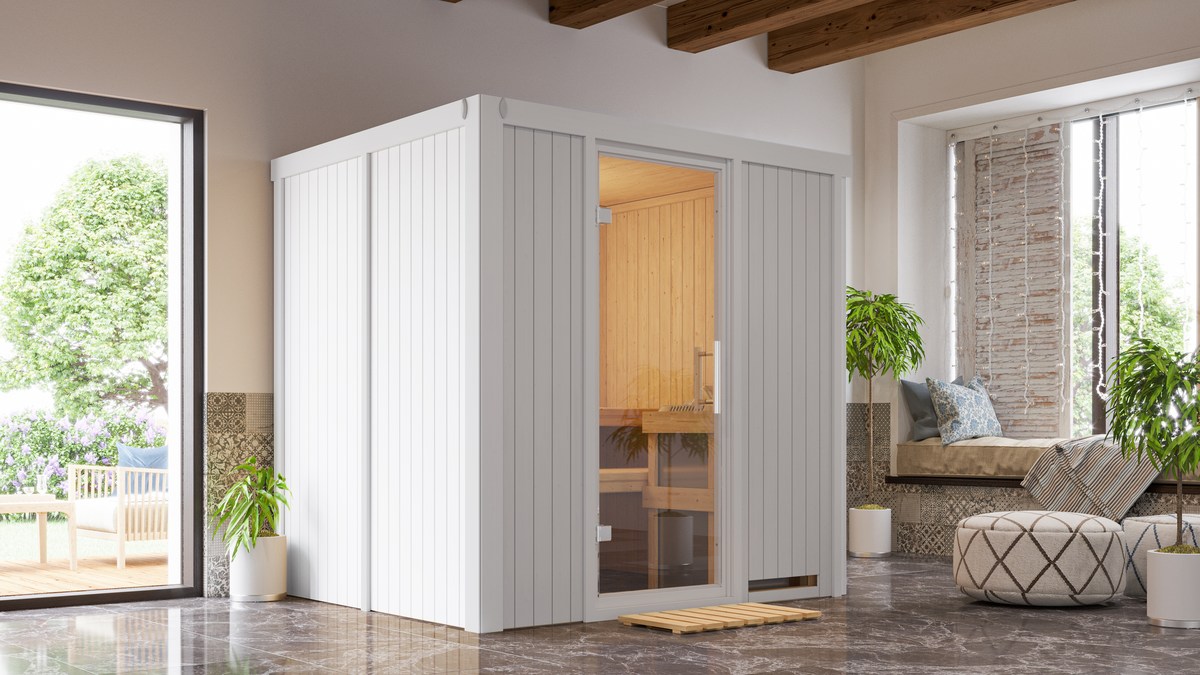 Karibu Sauna Sodin - 196x170 cm, 68 mm Systemsauna "Traditionell"