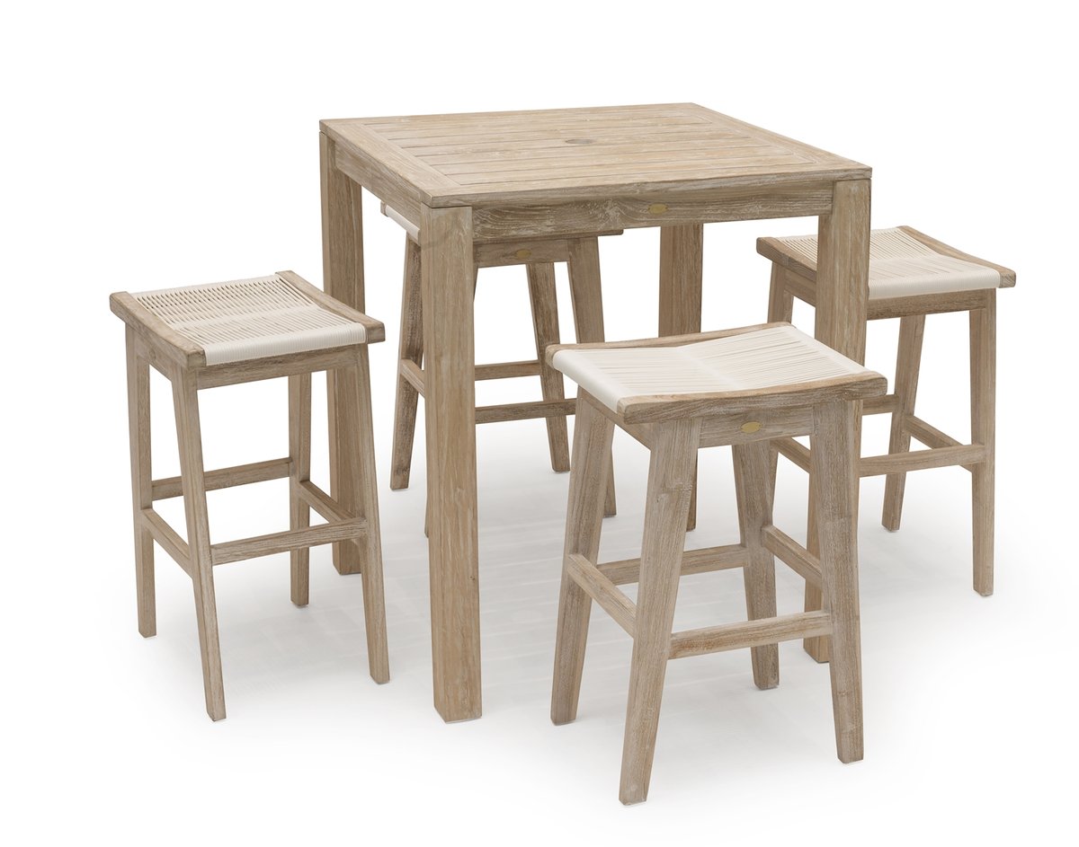 Wellington Barhocker Teak whitewashed / Geflecht weiß, 50 x 40 x 76 cm Wellington Barhocker Teak whitewashed / Geflecht weiß, 50 x 40 x 76 cm