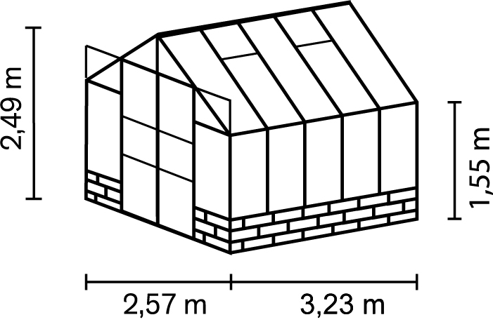 Vitavia Gewächshaus Cassandra 8300 ESG3mm, alu, ohne Sockel  - 257x323x249 cm Vitavia Gewächshaus Cassandra 8300 ESG3mm, alu, ohne Sockel  - 257x323x249 cm