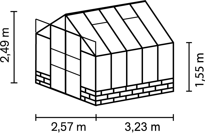 Vitavia Gewächshaus Cassandra 8300 ESG3mm, alu, ohne Sockel