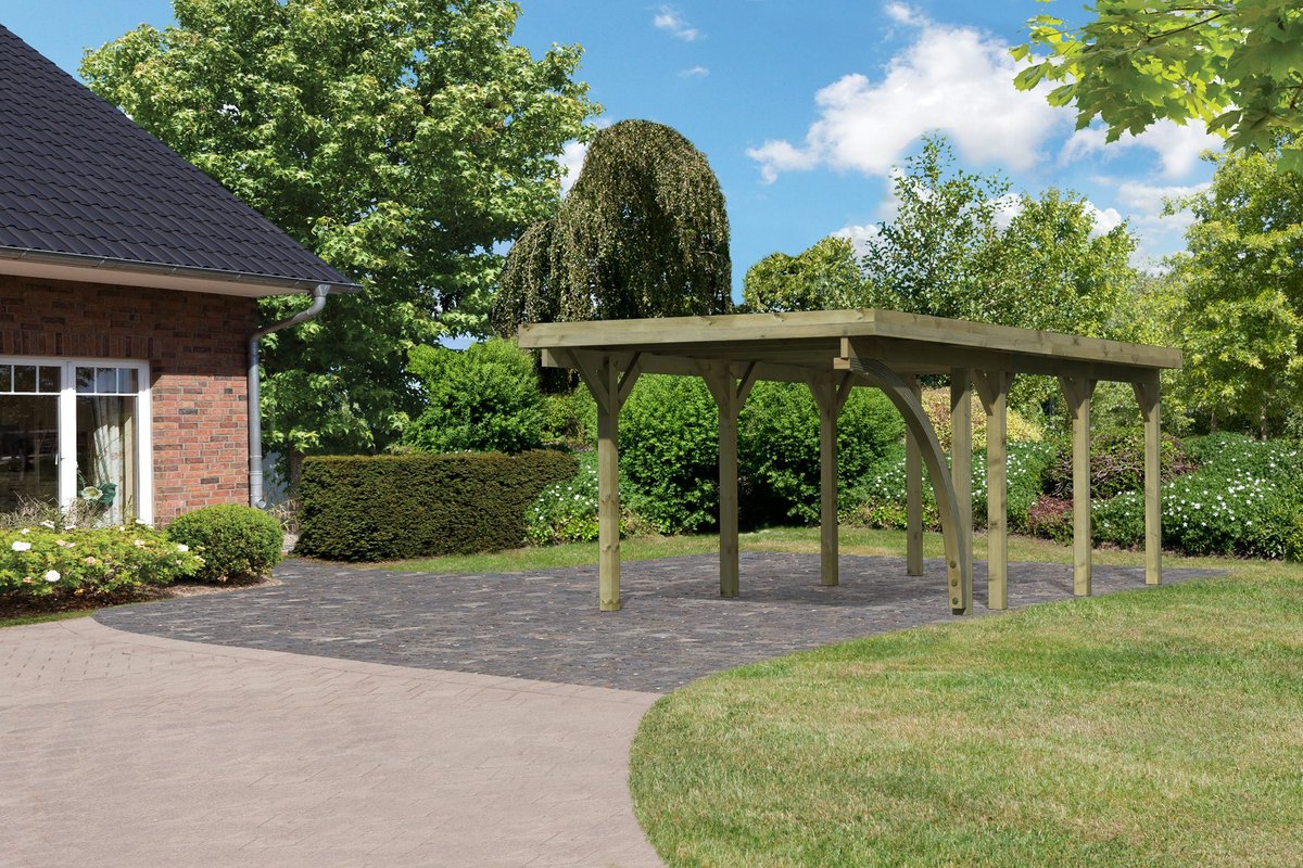 Einzelcarport CLASSIC 2 Variante B - 318x670 cm, kdi mit PVC-Dach