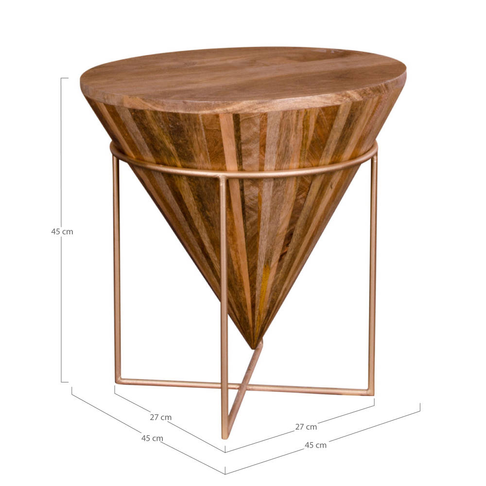 Beistelltisch - Hapur, natürliches Mangoholz 45x45x45 cm