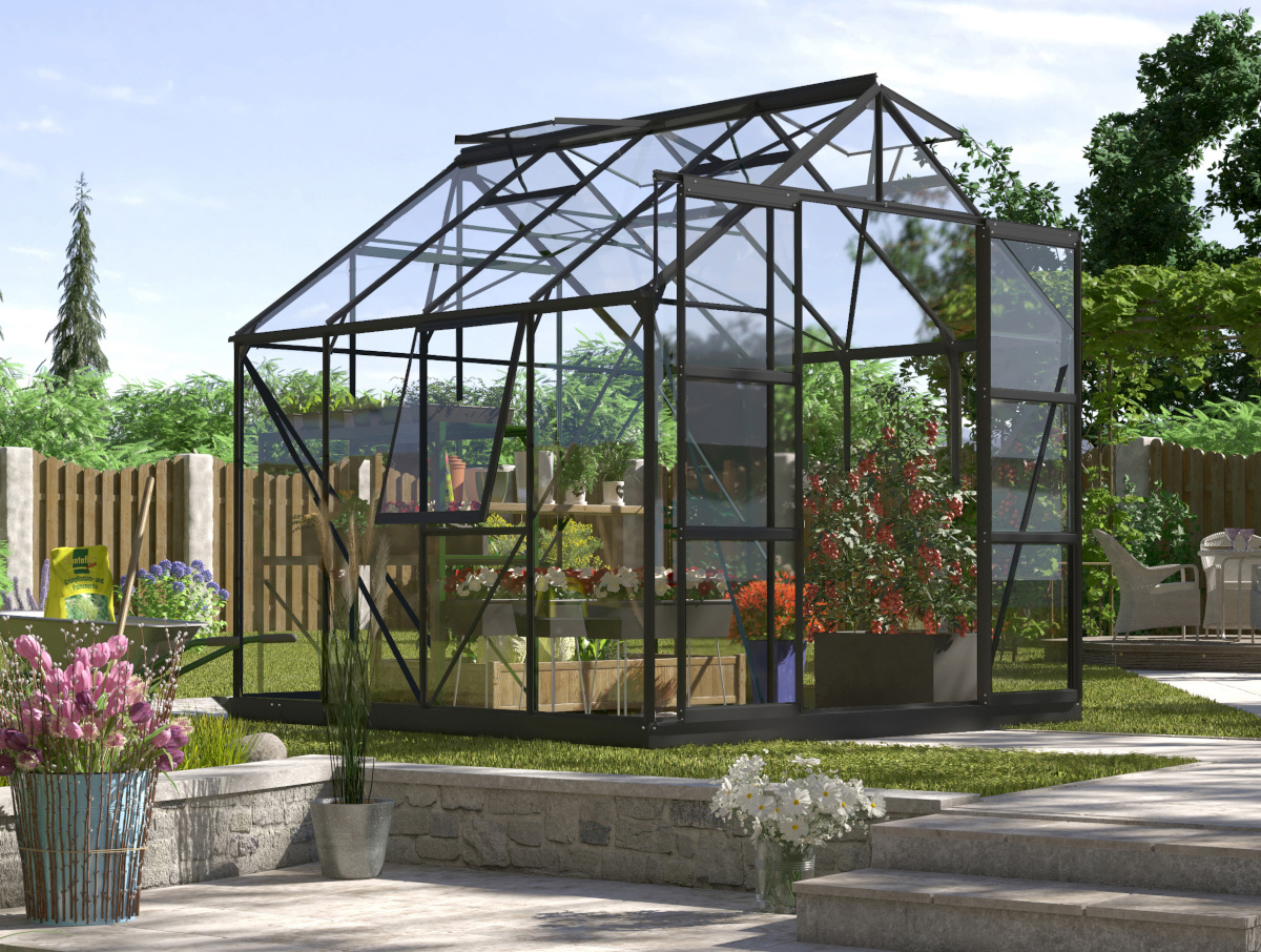Vitavia Gewächshaus Jupiter 6700 ESG 3mm, schwarz