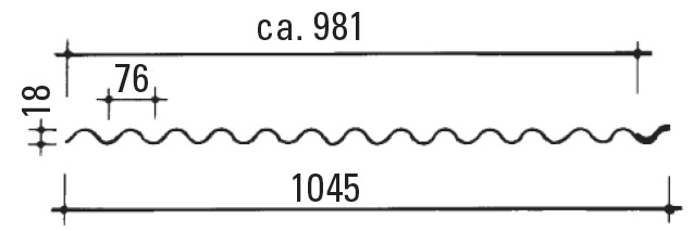 Acryl-Wellplatte TEJESINUS SUNSTOP S 76/18 Runde Welle, 3 mm 1045x2000 mm, weiß-opal