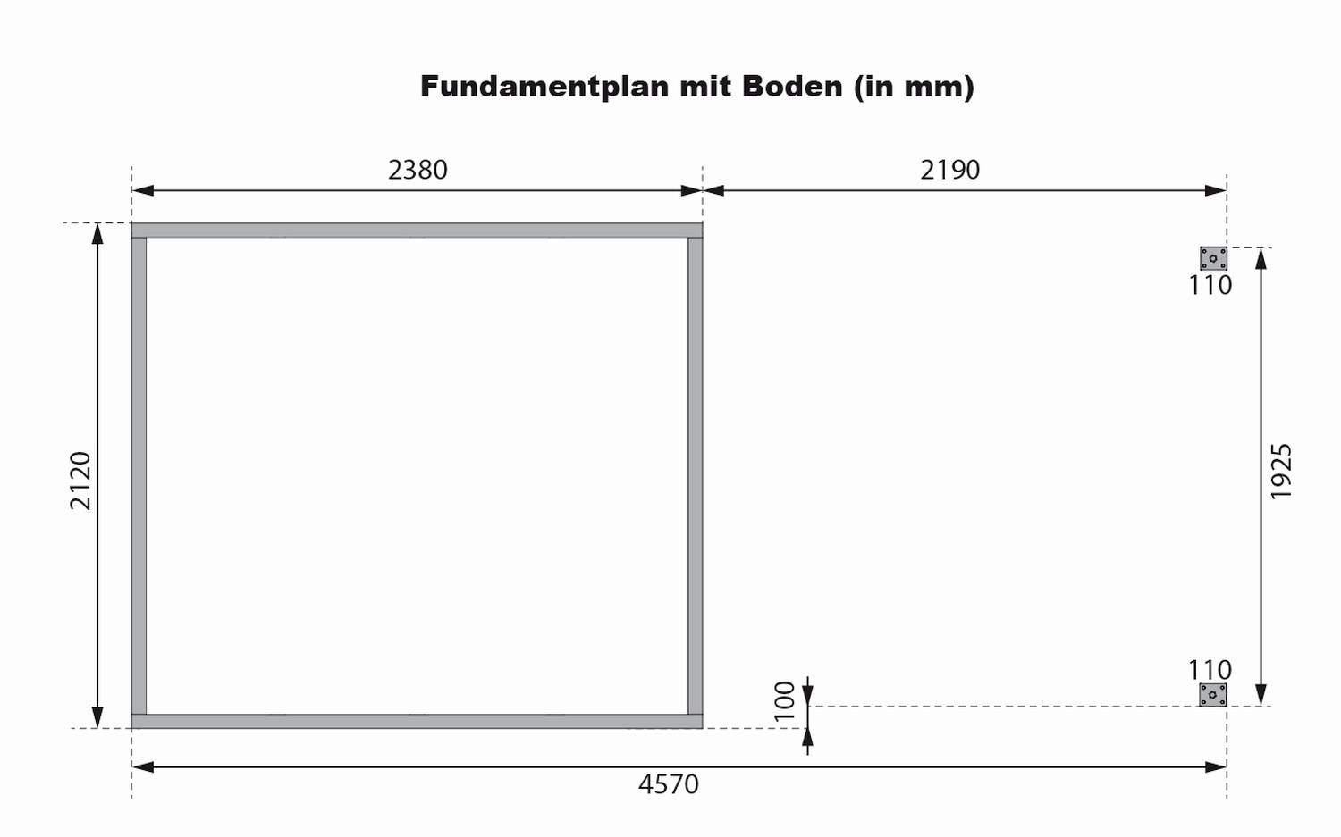Hybrid-Gartenhaus Jupiter 3A - 238x213 cm plus 2,35 m Anbaudach, 19mm naturbelassen/graualuminium