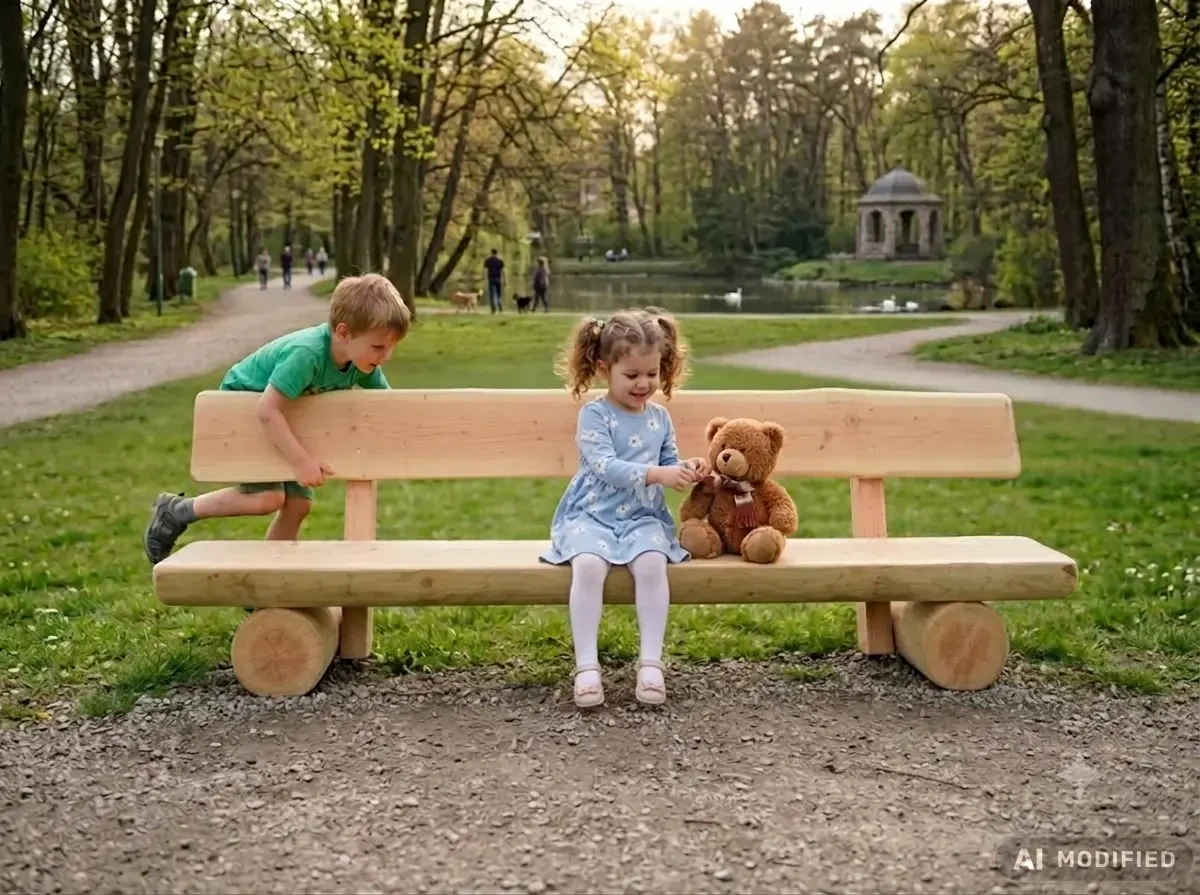 Kinderbank mit Lehne Feldberg 1,50 m lang, Douglasie natur