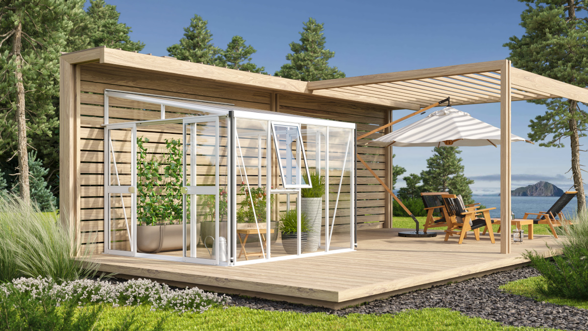 Vitavia Anlehngewächshaus Athena 7000 ESG/HKP, weiss