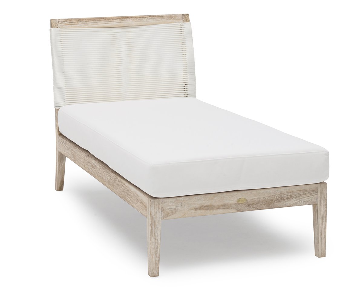 Wellington Diwan/Ottomane, Teak whitewashed inkl. Polster