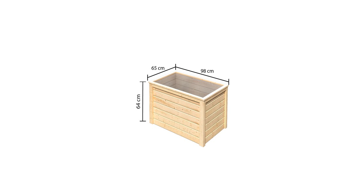 Karibu Hochbeet 0, 19 mm Holz naturbelassen, 92 x 59 cm