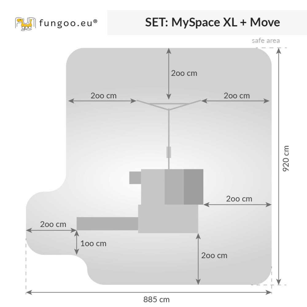 Fungoo Spielturmset My SPACE XL MOVE+, teak-farben lasiert