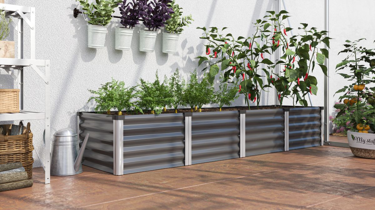 Vitavia Hochbeet Linus In&Out 401 L, Zincalume granit/ alu