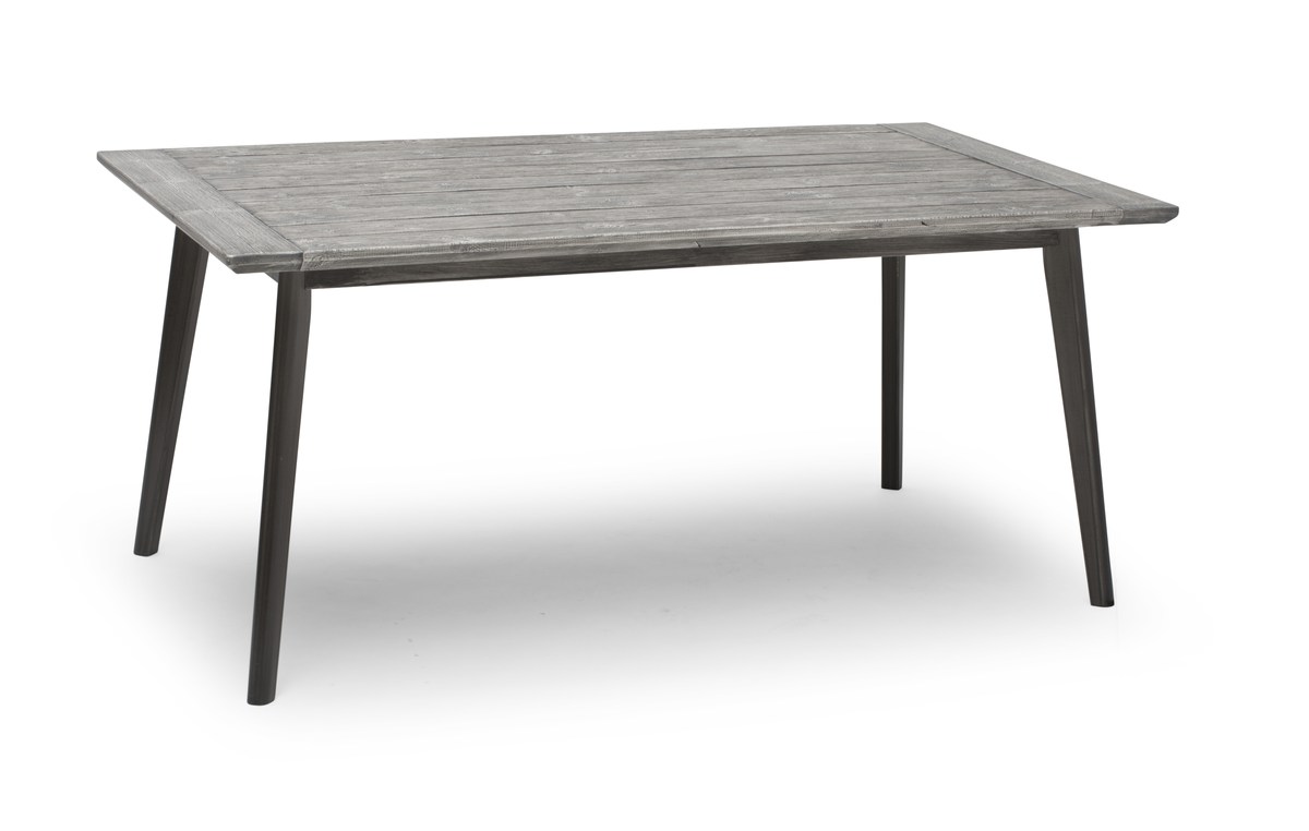 Valletta Tisch FSC-Holz Vintageoptik grau mit Alu-Beinen