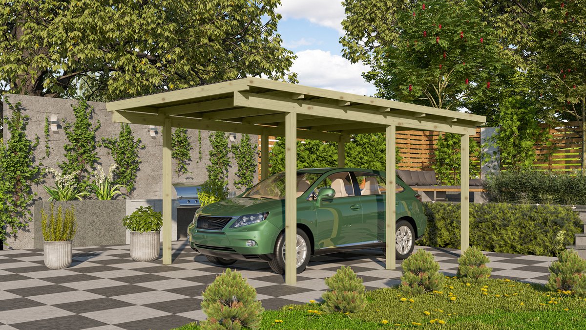 Einzelcarport ECO 1 Variante A, 304x490 cm, kdi