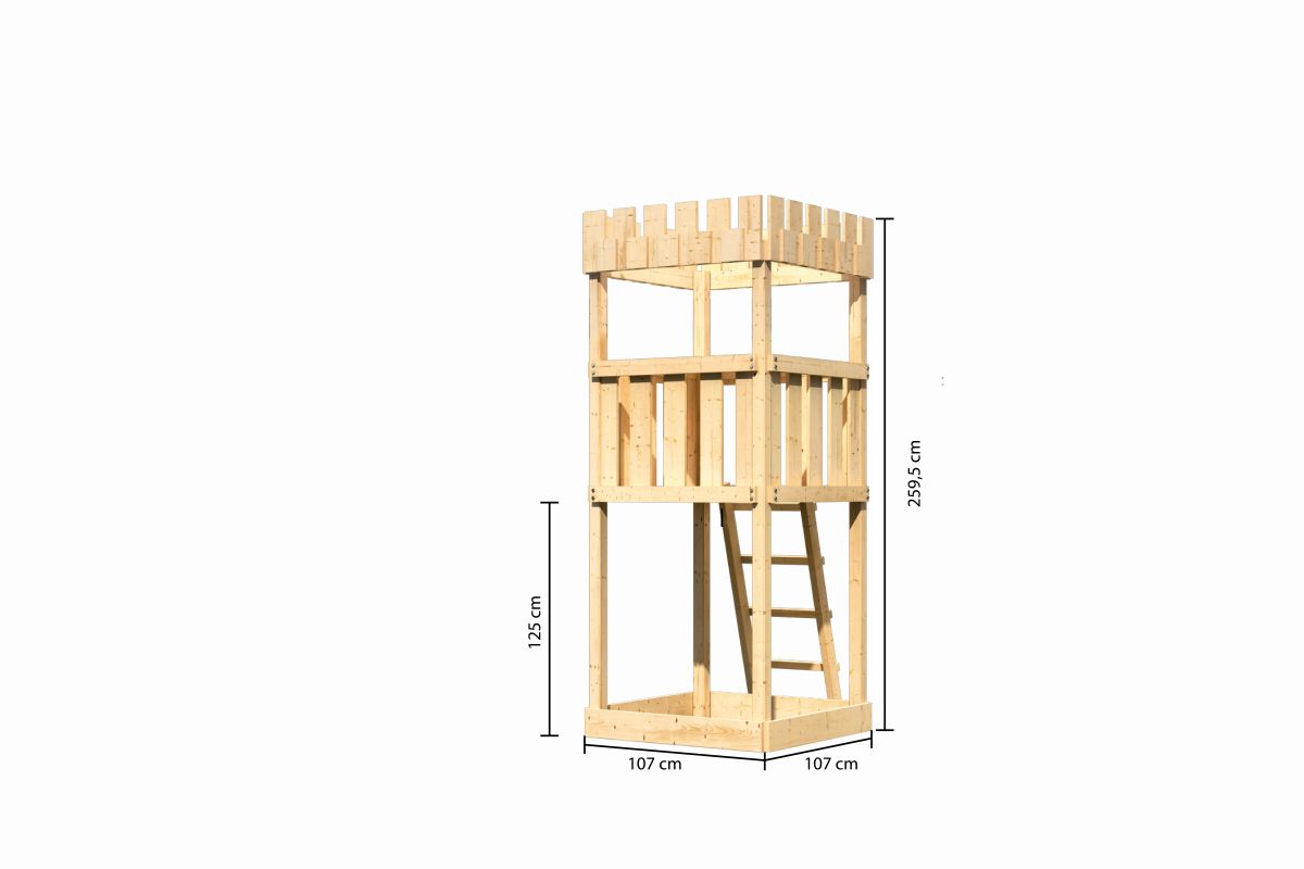 Spielturm Ritterburg Löwenherz, naturbelassen, Karibu