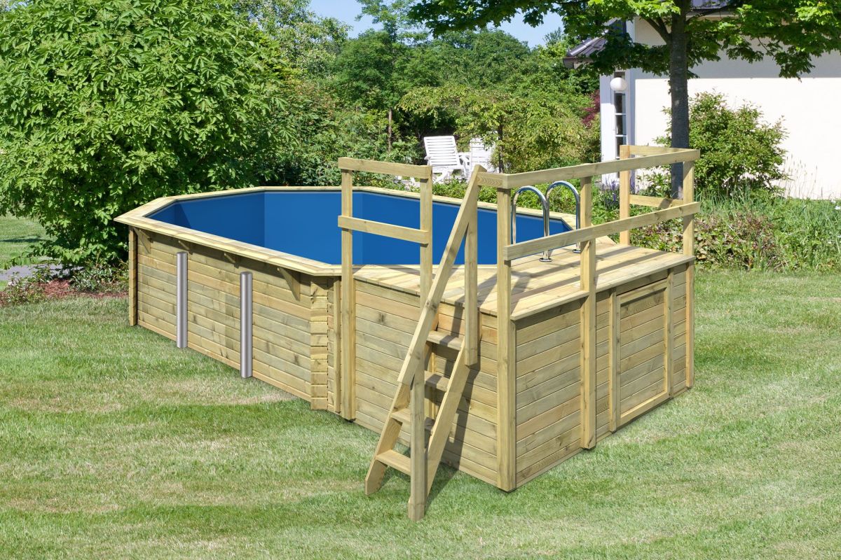 Karibu Pool Modell 4C Classic 400x692 cm, Holz kdi mit Filter+Skimmer