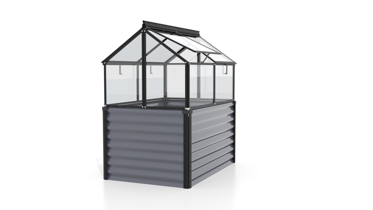 Vitavia Hochfrühbeet-Set Gaia Jumbo ESG 3 mm | granit/schwarz
