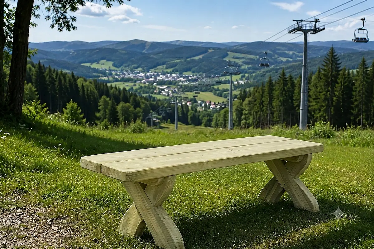 Westfalen Holz-Gartenbank ohne Lehne aus Fichte-Bohlen, Länge 1,70 m, kdi