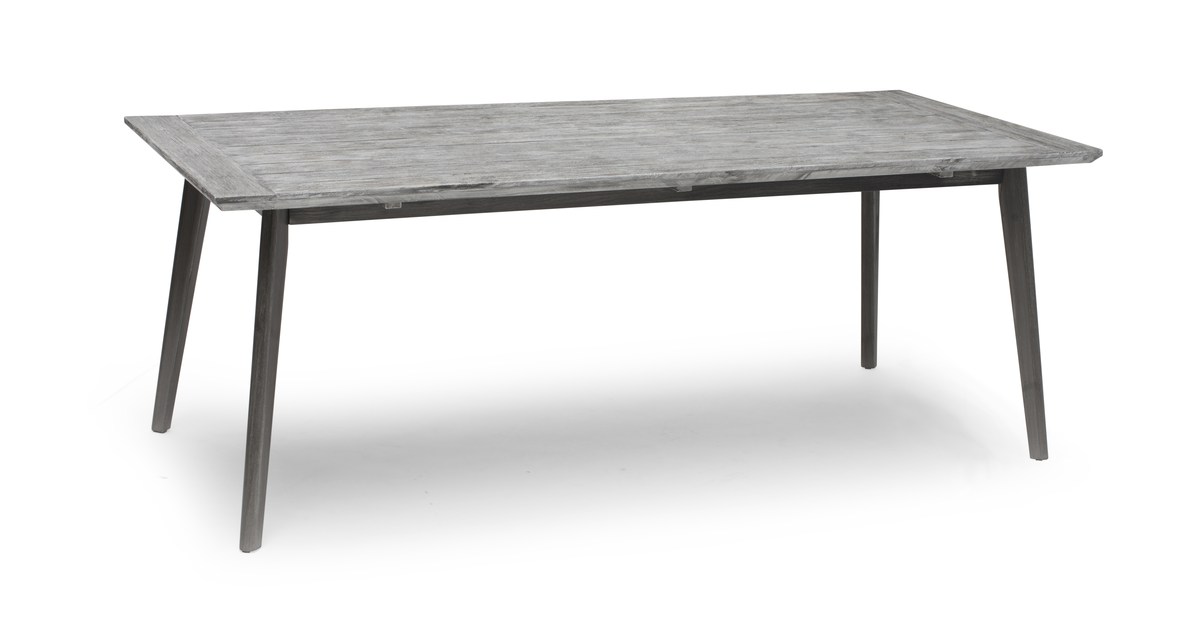 Valletta Tisch FSC-Holz Vintageoptik grau mit Alu-Beinen