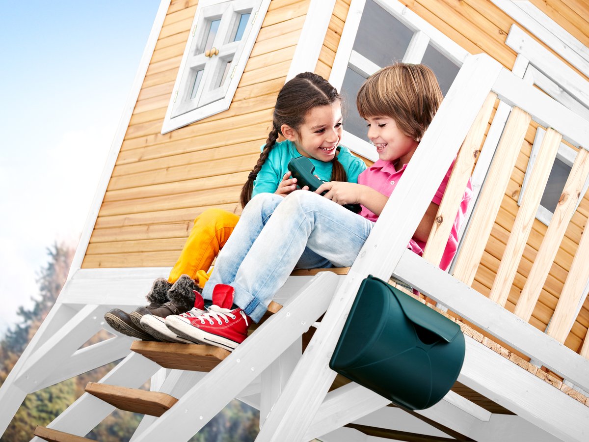 AXI Stelzenhaus Max braun/weiß, Rutsche weiß