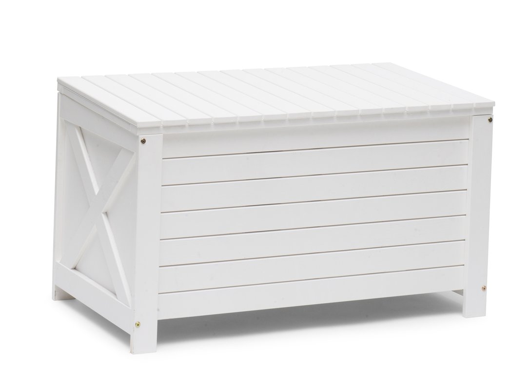 Läckö Gartenbox 134 x 59 x 64 cm weiß , Holz-Auflagenbox, Deckel wasserfest