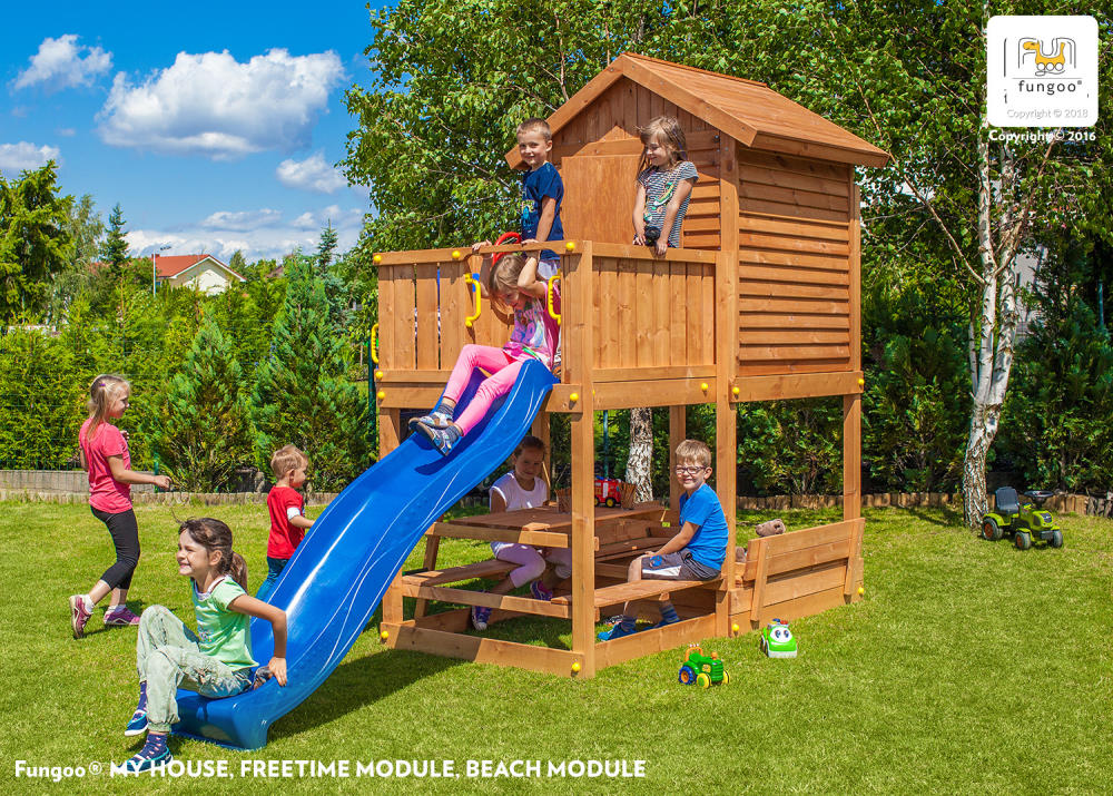 Fungo Spielturm-Set My HOUSE FreeTime Beach, teak-farben lasiert