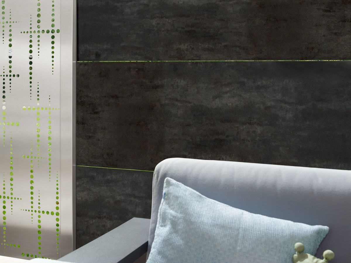 SYSTEM KERAMIK XL Sichtschutz Darknight 180x180 cm, Zaunfeld-Set Steinoptik