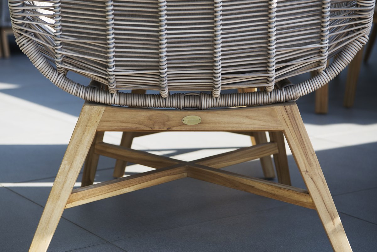 Himmelsnäs Relaxsessel Teak/Polyrattan-Geflecht beige, inkl. Auflage