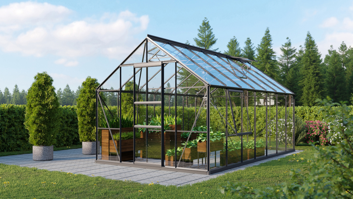 Vitavia Gewächshaus Meridian 1 11500 ESG3mm, schwarz