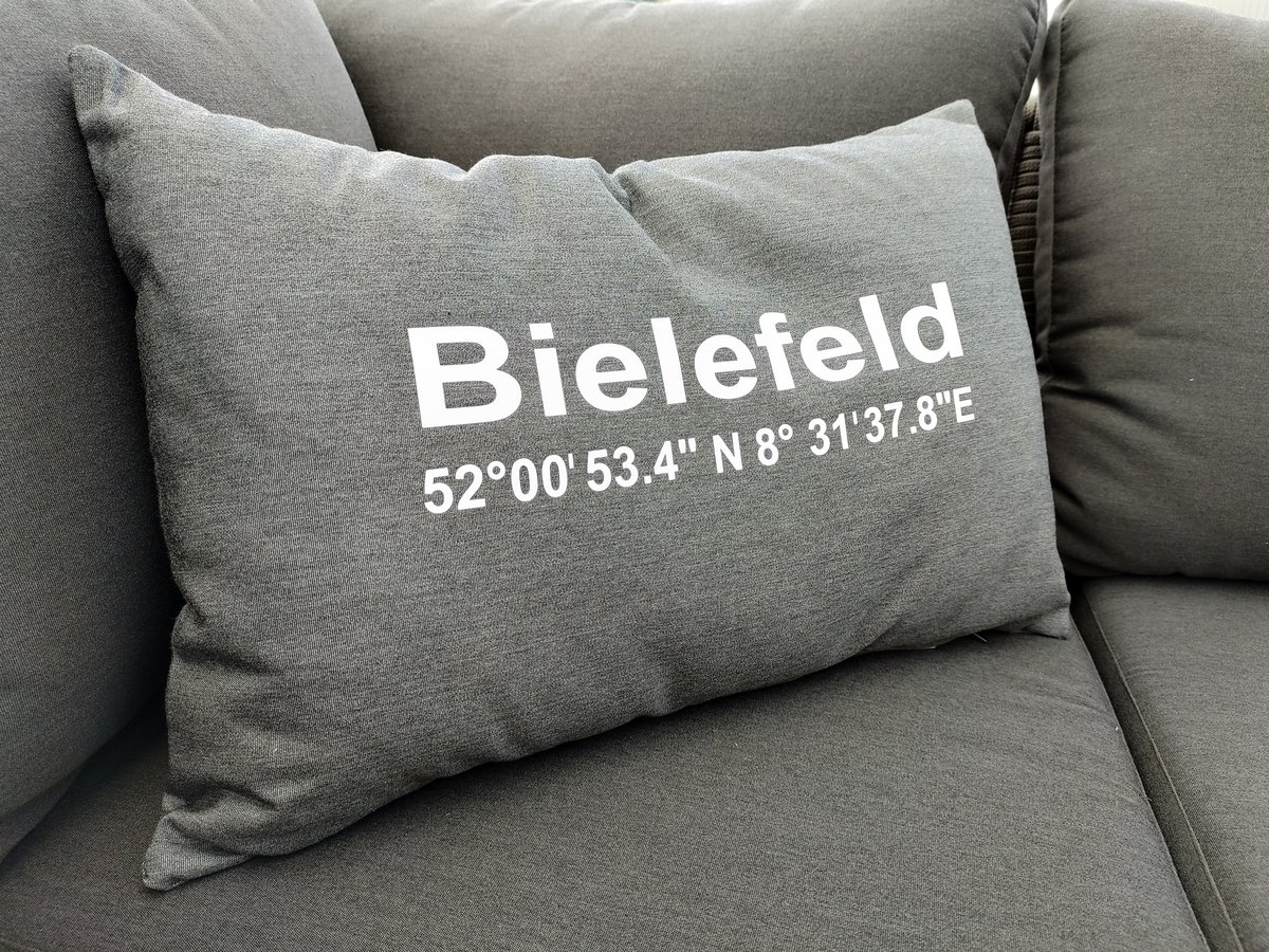 Heimatliebe-Kissen, "Bielefeld", grafito, Outdoor-Kissen, 45 x 35 cm