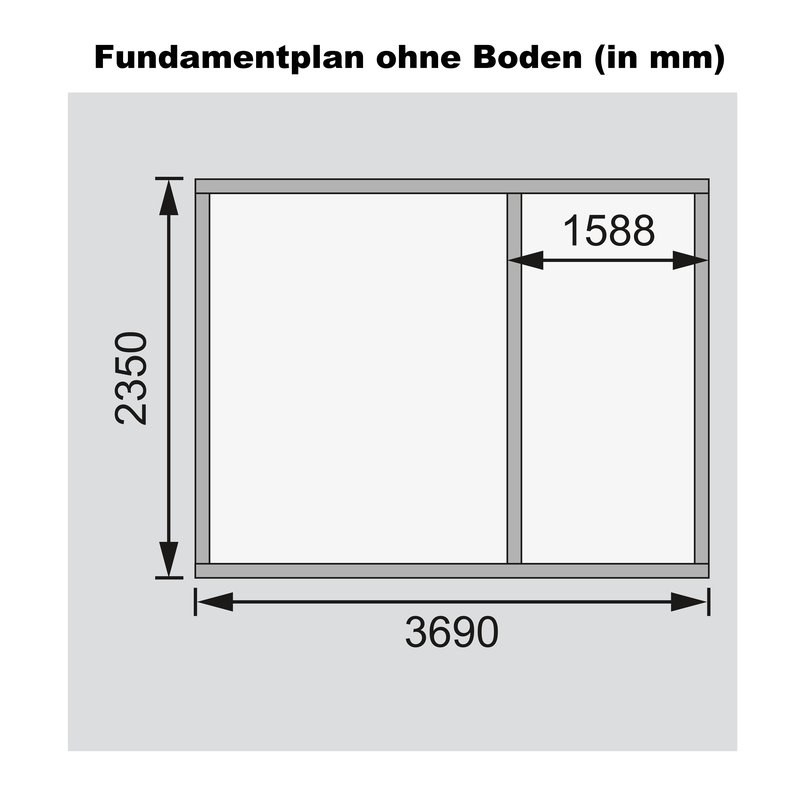 Mittelwandhaus Radur 0 - 387x253 cm, 28 mm Blockbohlen natur, Karibu