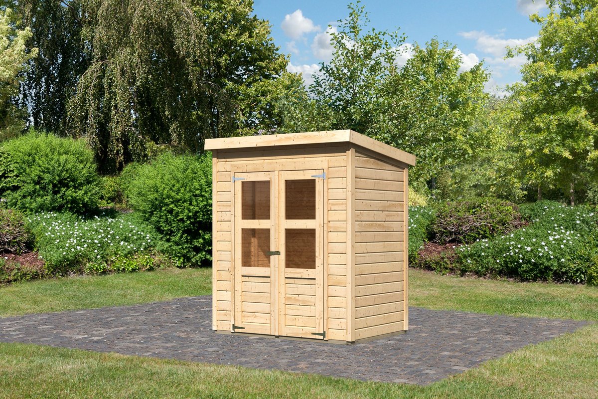 Karibu Gartenhaus Merseburg 2 - 182x126 cm, 14mm Holz naturbelassen