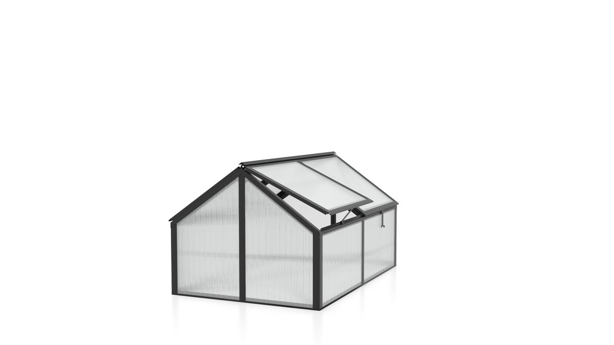 Vitavia Frühbeet Gamma mit 4 Dachfenstern, HKP 4 mm | schwarz