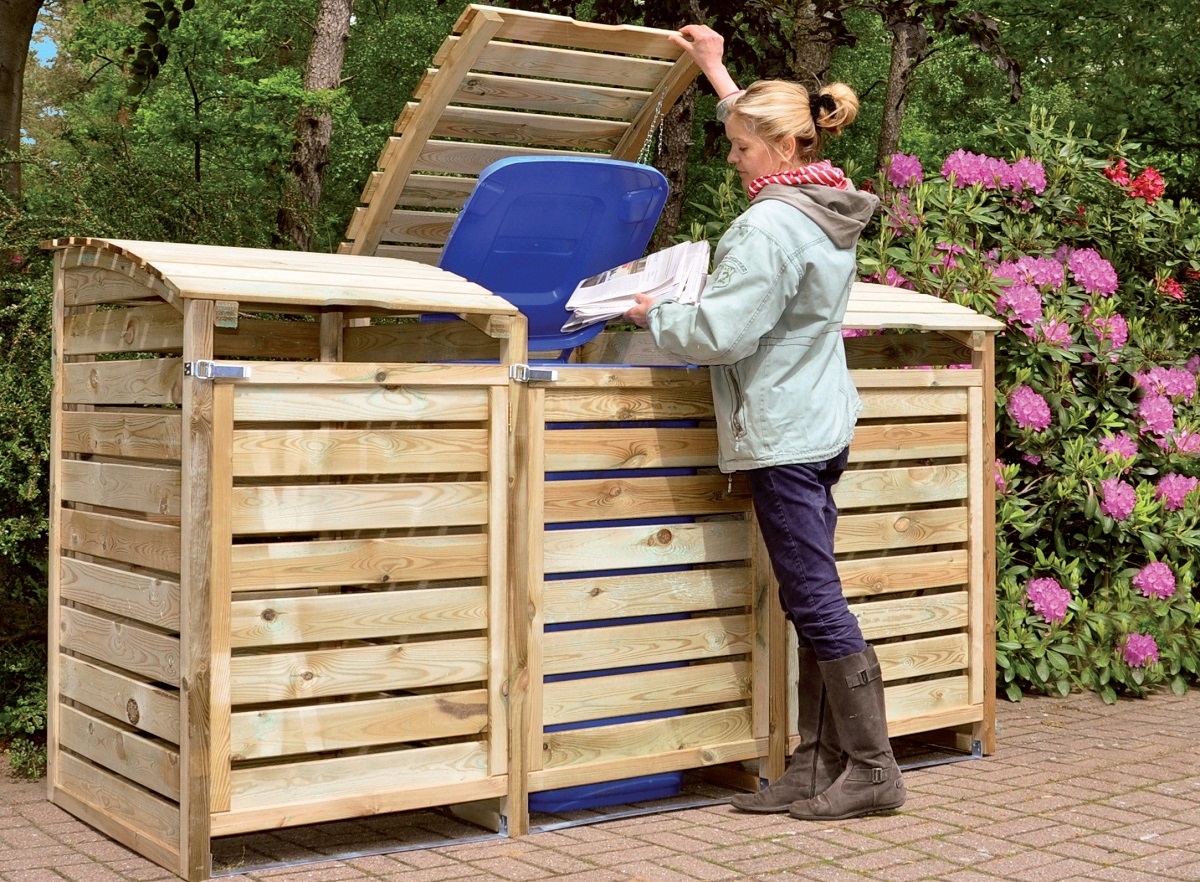 Mülltonnenbox HENRI, Mülltonnenabtrennung aus Holz von T&J