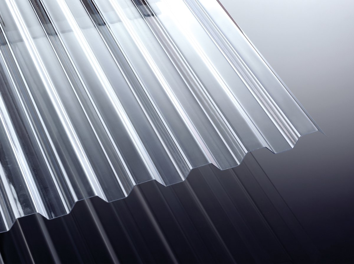 Lichtwellplatte TEJEMACRO Spundwand K 76/18, 1,0 mm Polycarbonat glasklar, 1115x2000 mm