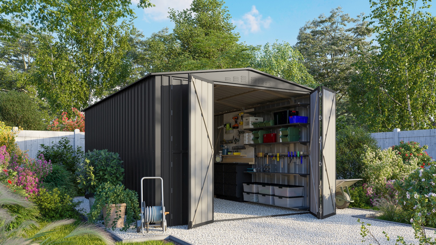 Metallgerätehaus Parker 1015, anthrazit, von Globel