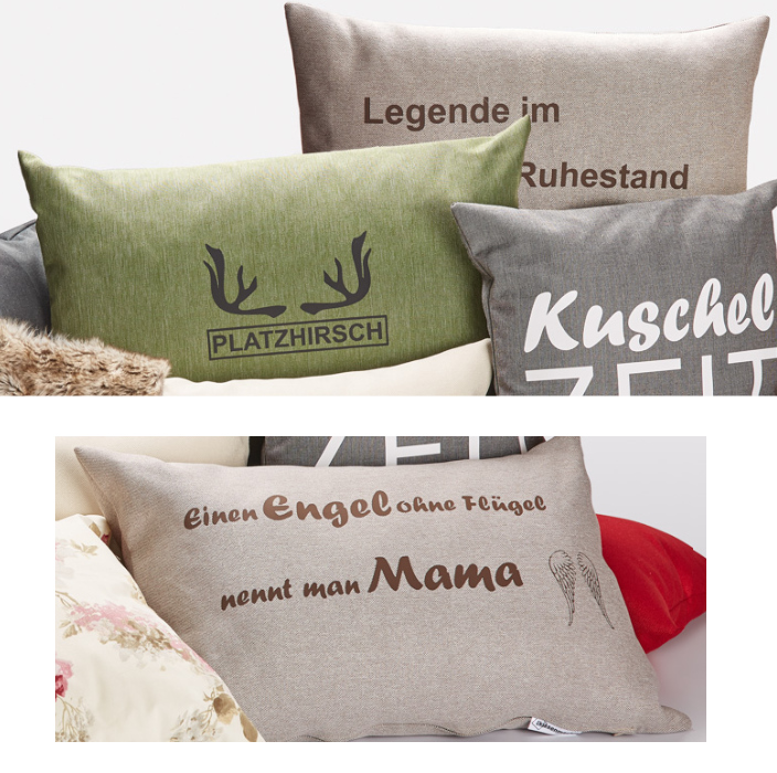 Heimatliebe-Kissen, "Dein Text", Outdoor-Kissen, 45 x 35 cm