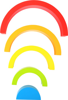 Holzbausteine Regenbogen, 5 Teile