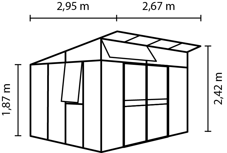 Vitavia Gewächshaus Aphrodite 7800 ESG/HKP 3/10mm, alu 