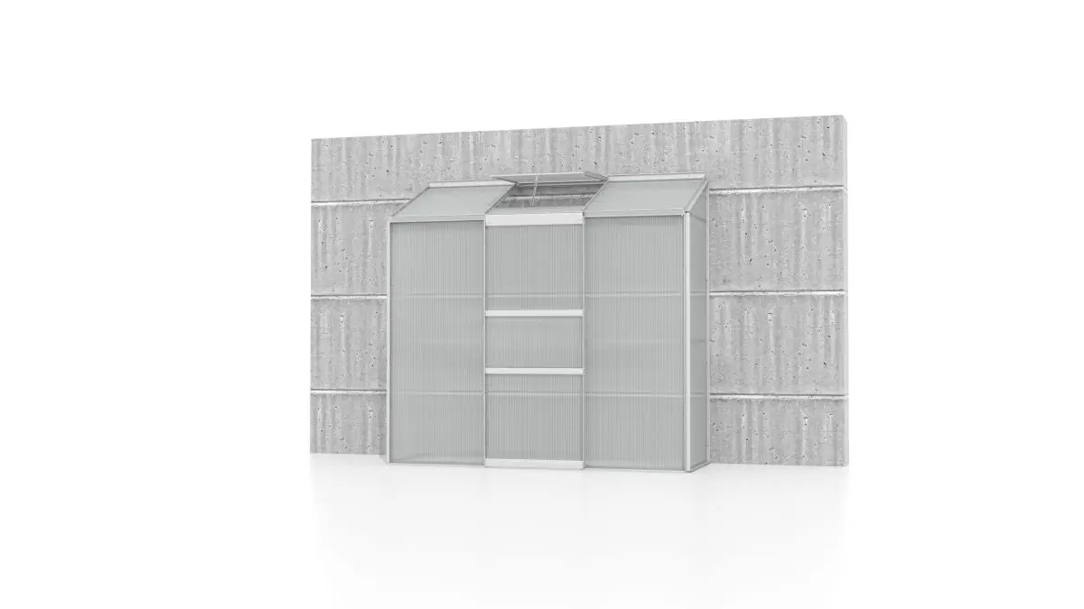 Vitavia Gewächshaus Ida 1300 HKP 4mm, alu silber eloxiert