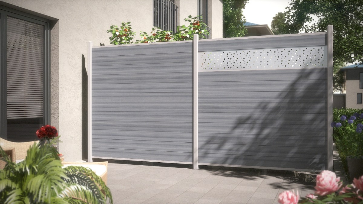 SYSTEM WPC Steckzaunprofil PLATINUM einzeln grau 15x2x178 cm von TraumGarten