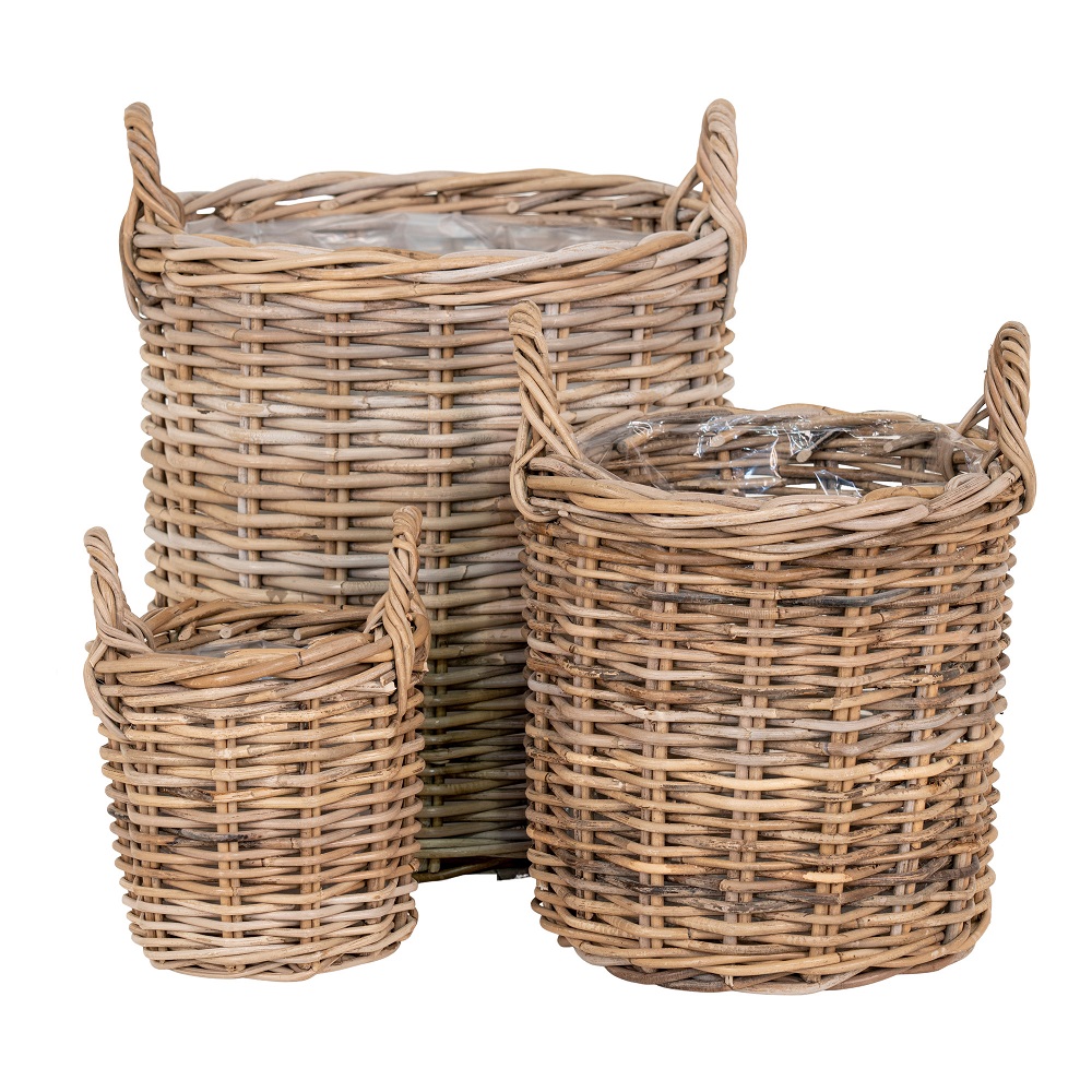 Sema Naturkörbe 3er Set, Kubu-Rattan