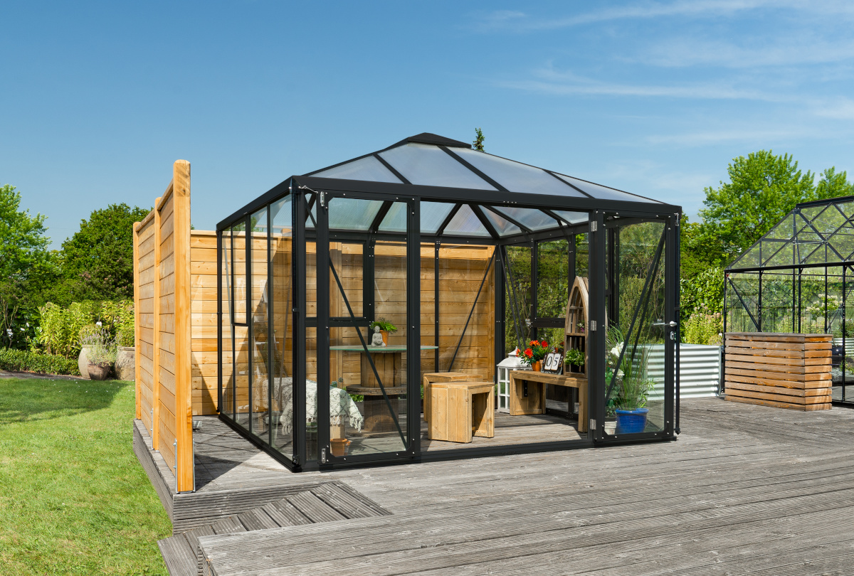 Vitavia Gewächshaus-Pavillon Fortuna ESG/HKP, schwarz