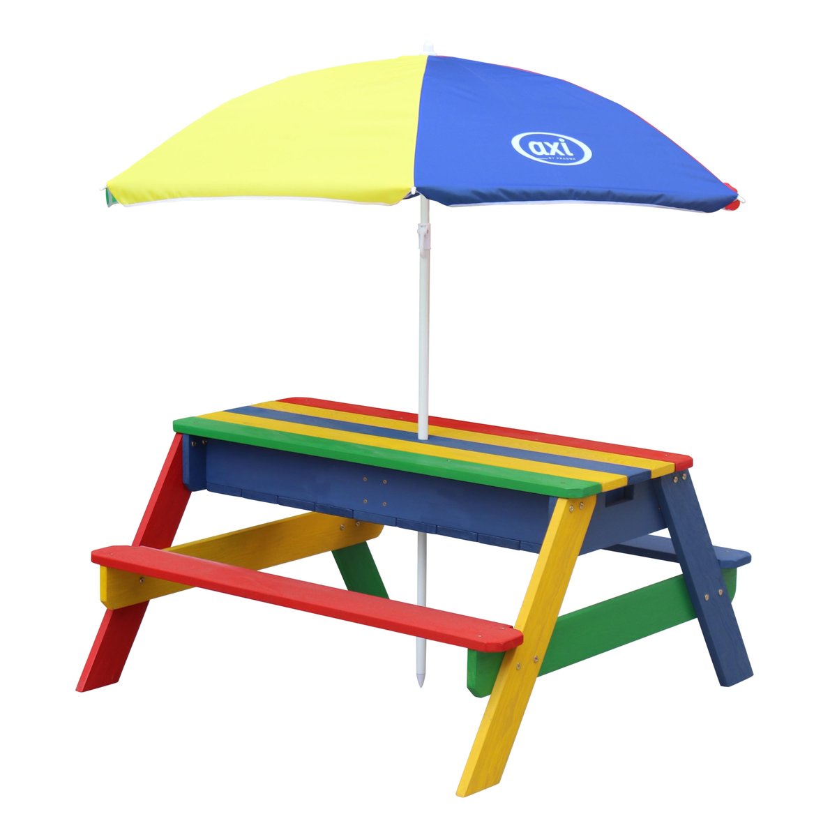 Sand-/Wasser-Spieltisch Nick Regenbogen mit Sonnenschirm Regenbogen