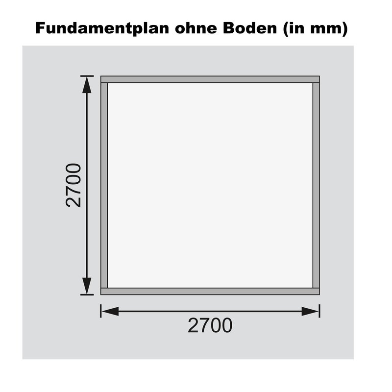 Gartenhaus Talkau 6 - 274x274 cm, 28 mm Holz naturbelassen, Karibu