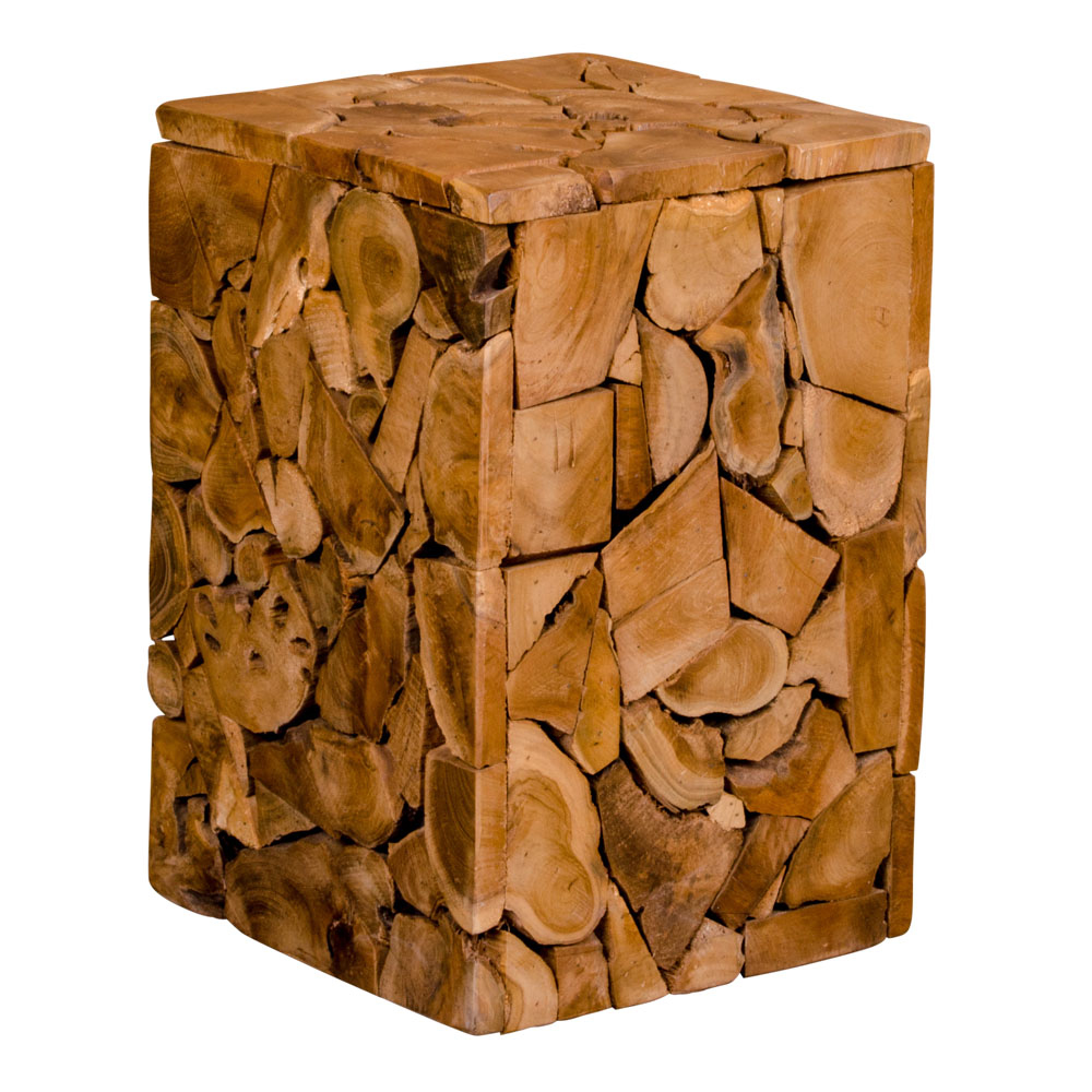 Mosaic Hocker 29 x 29 x 45,5 cm, Teakholz