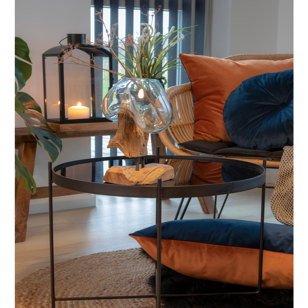 San Marino Holz Skulptur mit Glasvase h25 cm