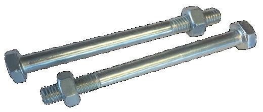 Durchgangsschraube mit Mutter M 10 x 90 mm, Stahl verzinkt, 2er-Set