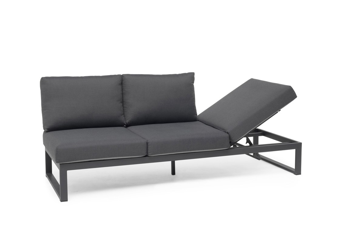 Oxelunda 3-Sitzer Sofa Alu charcoal inkl. Kissen grau